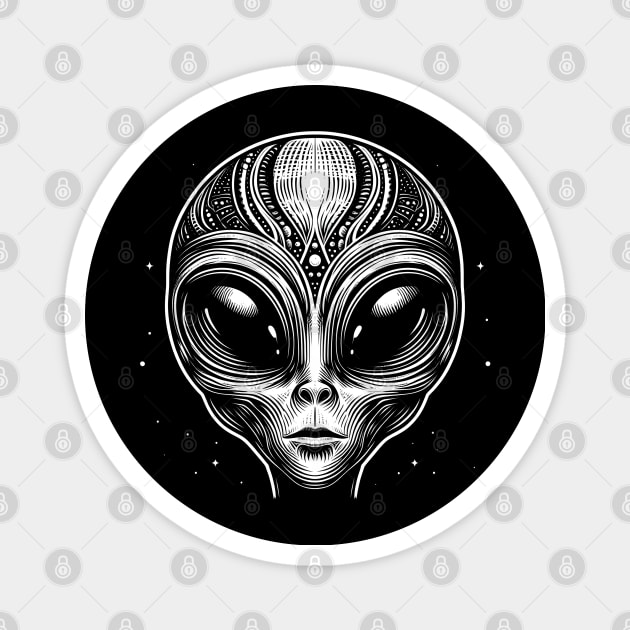 Cosmic Entity - Alien Art T-Shirt Magnet by MakerMind8.2
